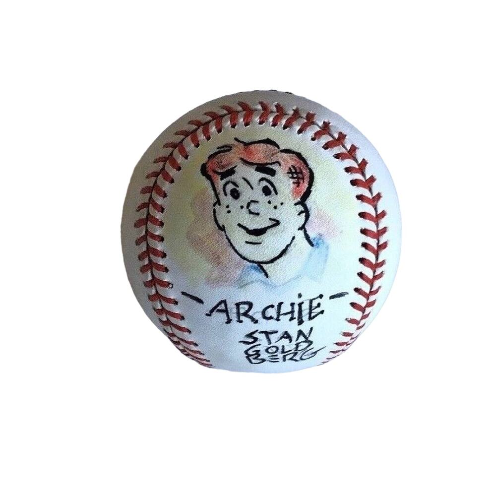 STAN GOLDBERG ORIGINAL ARCHIE DRAWING ON ONE MLB Ripken BASEBALL